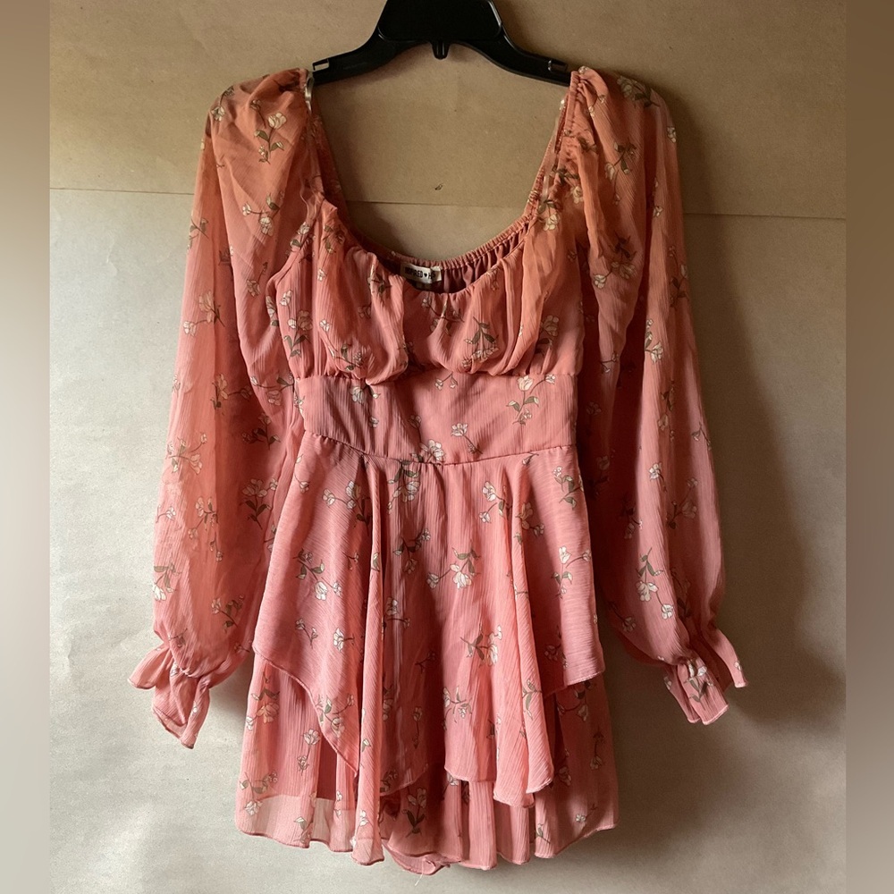Inspired Hearts Blush Floral Long Sleeve Dress. Size S.